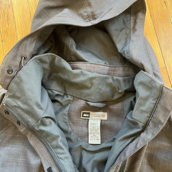REI Co-Op Grey All Weather Lined Utility Jacket with detachable hood | XL - Picture 10 of 10
